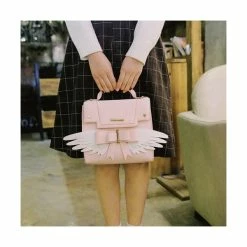 De gros ✔️ BLACK SUGAR Sac Et Pochette En Toile De Jute Sac Bandoulière Solide Kawaii Rose Ailes Sakura Lycéen Écolière Pratique Harajuku 🎉 -Petite maroquinerie Soldes unnamed file 241