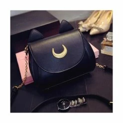 Nouveau ⭐ BLACK SUGAR Sac Et Pochette En Toile De Jute Sac Bandoulière PU Noir Sakura Lune Kawaii Mignon 😍