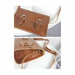 Meilleur prix 💯 BLACK SUGAR Sac Et Pochette En Toile De Jute Sac Bandoulière Pu Solide Marron Rétro Pratique Vintage 🤩 -Petite maroquinerie Soldes unnamed file 255