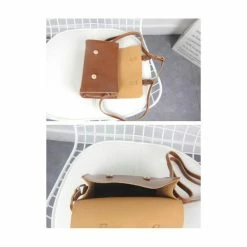 Meilleur prix 💯 BLACK SUGAR Sac Et Pochette En Toile De Jute Sac Bandoulière Pu Solide Marron Rétro Pratique Vintage 🤩 -Petite maroquinerie Soldes unnamed file 256