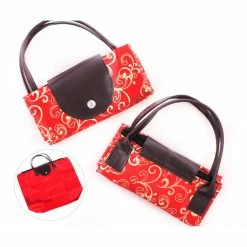 De gros 👏 Czech Beads Exclusive Sac Et Pochette En Toile De Jute 1pc Or Rouge Fleur Durable Et De Bonne Qualité Machine Compacte Fermeture à Glissière Sac à Pliable, 🤩