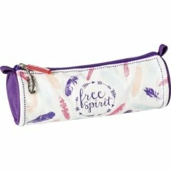 Vente flash ⭐ BRUNNEN Pochettes Et Trousses 1 Trousse Fourre-tout Rond "Reverse" - Plumes 🧨