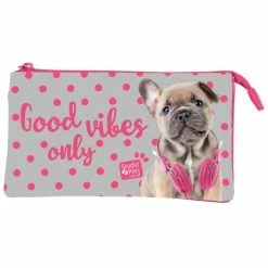 Offres 🎁 Pochettes Et Trousses 1 Fourre-tout Rectangulaire Plat "Studio Pets By Myrna" - Good Vibes Only 🎁