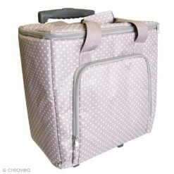 Bon marché 👍 Sac Scrapbooking Valise De Rangement Artemio - Taupe à Pois - 42 X 25 X 37 Cm 🎉