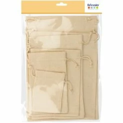 Nouveau 🔔 Artemio Sac à Personnaliser Lot De Pochons En Toile - 5 Pcs ⭐