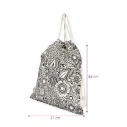 Bon marché 🎉 Artif Sac à Personnaliser Sac De Sport En Coton épais à Colorier Blanc Et Noir DIY, 37 X 44 Cm, à Customiser Avec Feutres Ou P ❤️