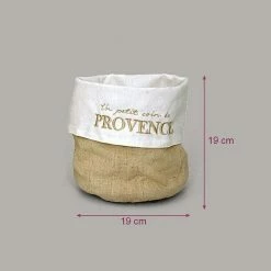 Meilleure affaire 💯 Faye Trousse à Décorer Grand Pochon Panière Blanc Et Beige En Lin, Provençal, Dim.19 X 19 Cm, Décoration Vintage 🛒