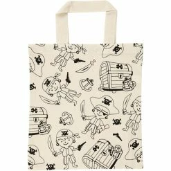 Meilleure vente 🤩 Creativ Company Sac à Personnaliser Sac Tote Bag à Personnaliser - 27,5 X 30 Cm - Pirate - Naturel Clair ⭐