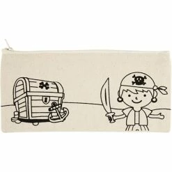 Le moins cher 🧨 Creativ Company Trousse à Décorer Trousse En Tissu à Personnaliser - 9 X 21 Cm - Pirate - Naturel Clair 🌟